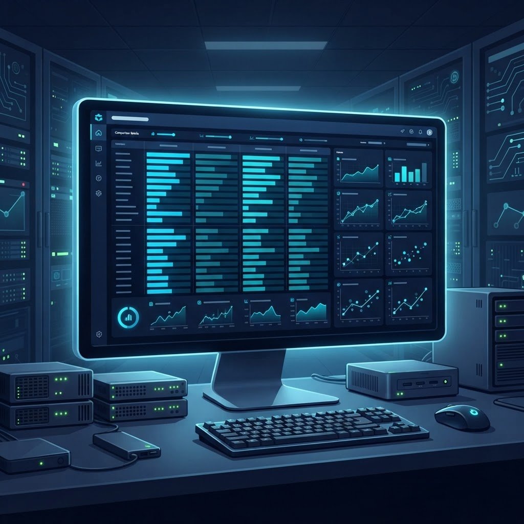 Homelab hardware benchmark comparison matrix of mini PCs and enterprise servers