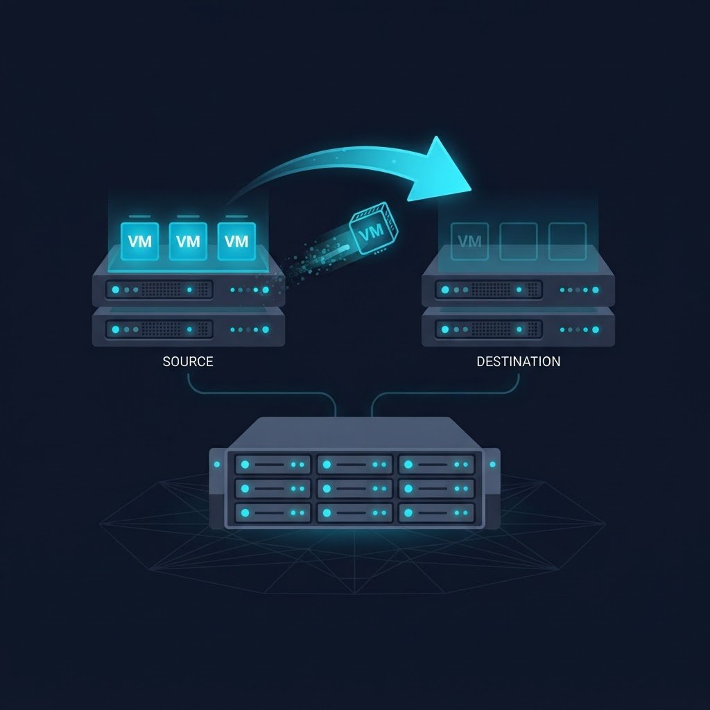 Migrate VM between hosts with vMotion on shared storage